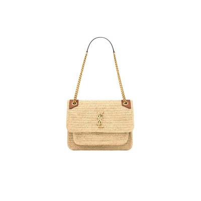 YSL NIKI MEDIUM IN RAFFIA 838875GAAFY2791 (28*20*8.5cm)